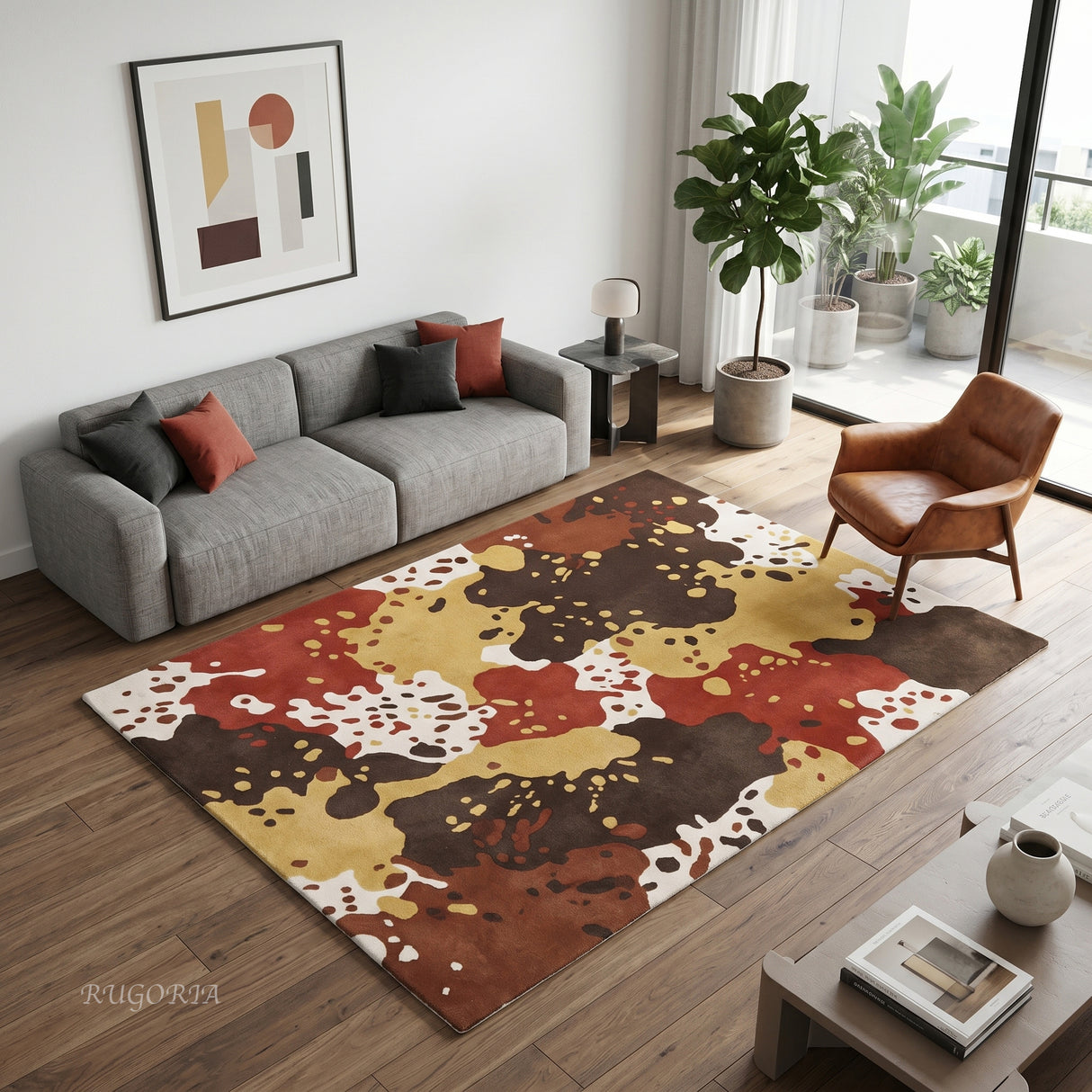 Modern Collection Hand-Tufted Wool Rug, Soft Plush Handmade Carpet