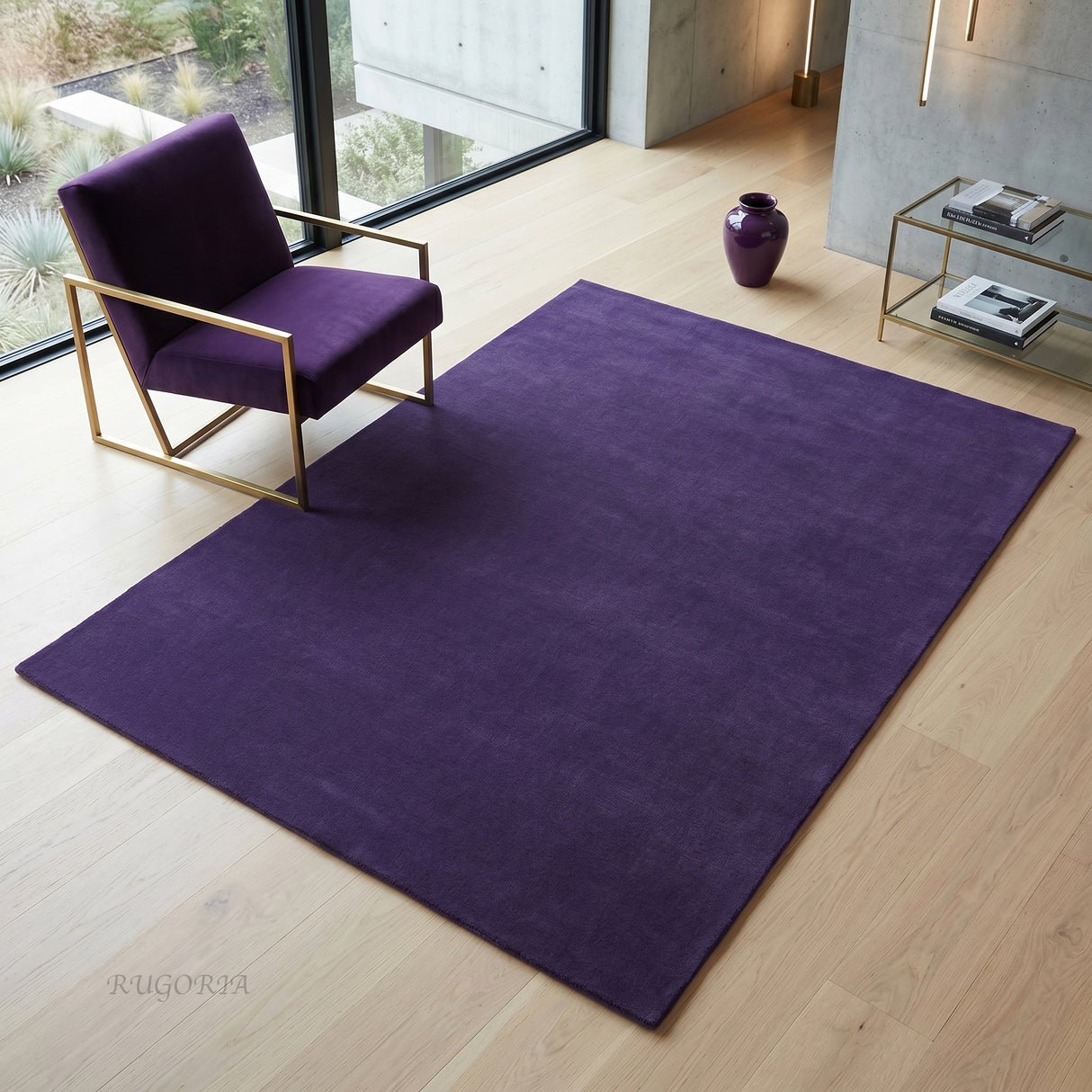Solid Hand Tufted Wool Area Rug, Soft Plush Carpet