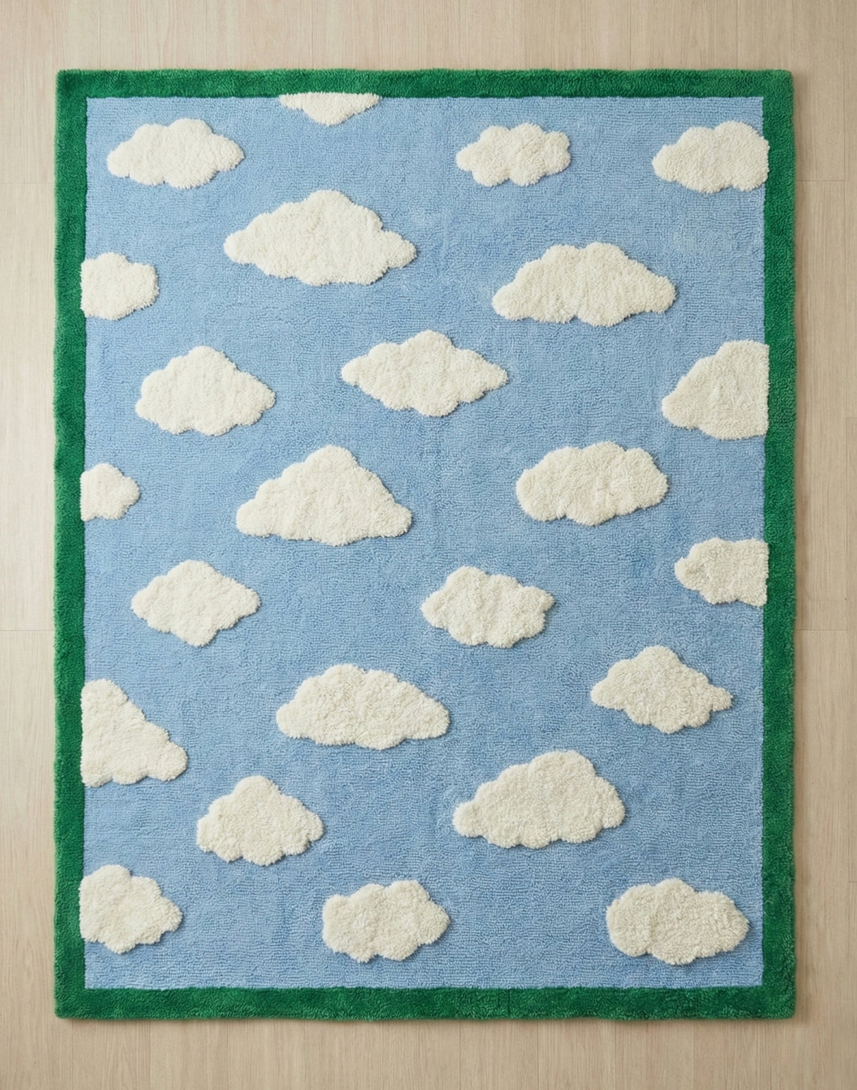 Hand-Tufted Cloud Pattern Wool Rug