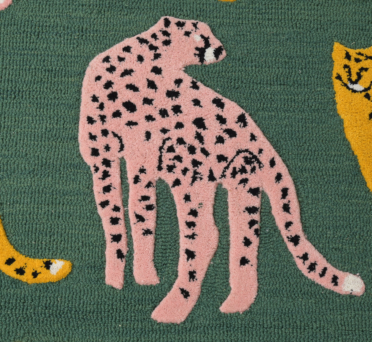 Catwalk Jungle Safari Wool Rug – Hand-Tufted, Plush Green Animal Print Carpet