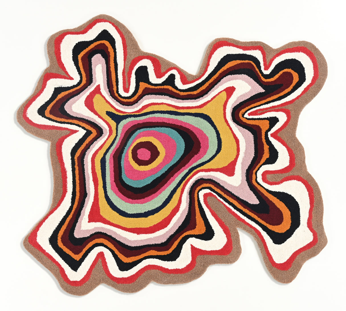 Irregular Shaped Handmade Wool Area Rug