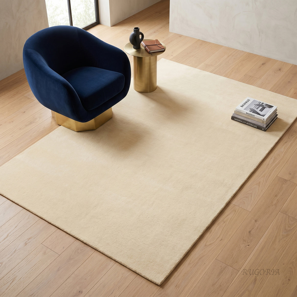 Solid Hand Tufted Wool Area Rug, Soft Plush Carpet