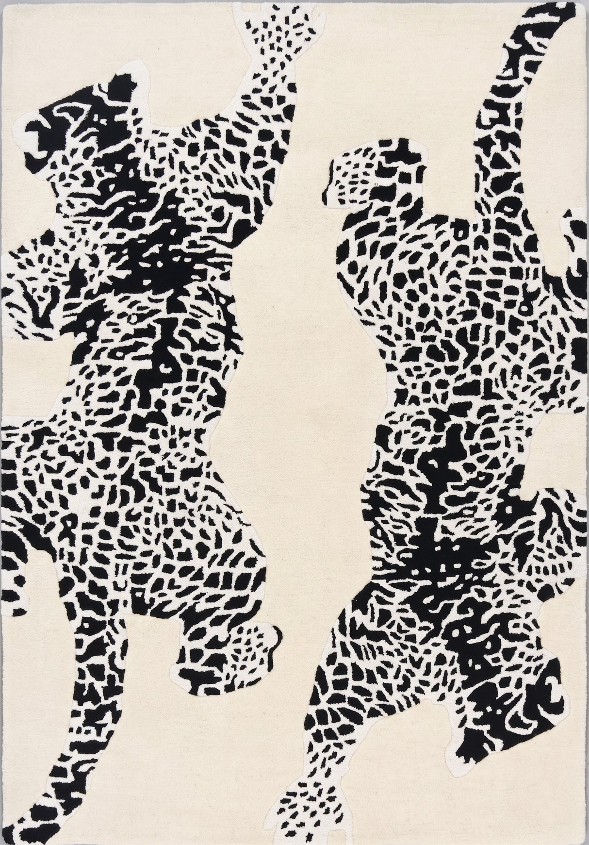 Climbing Jaguar Modern Handmade Wool Area Rug
