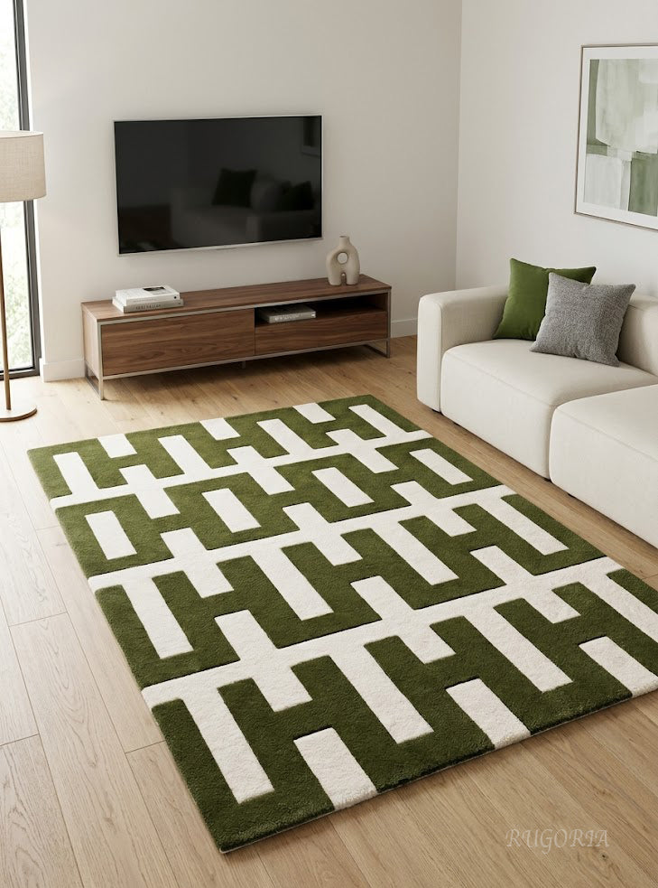 Modern Collection Hand-Tufted Wool Rug, Soft Plush Handmade Carpet