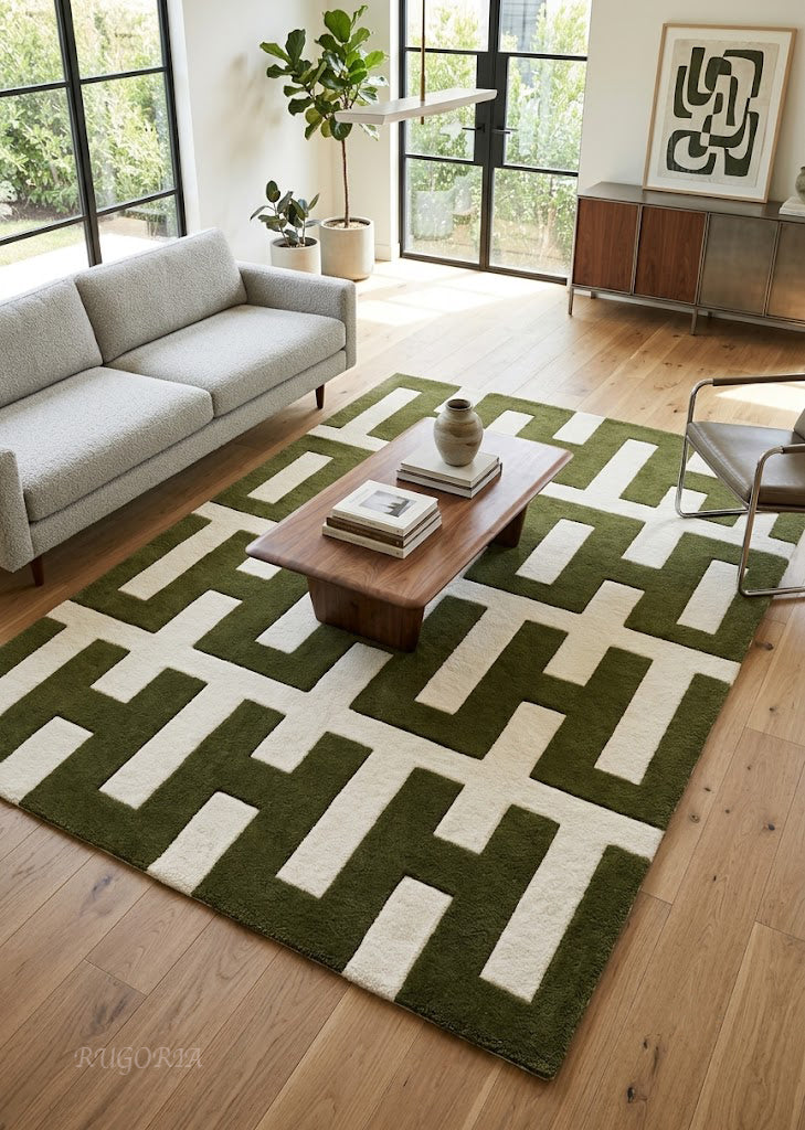 Modern Collection Hand-Tufted Wool Rug, Soft Plush Handmade Carpet