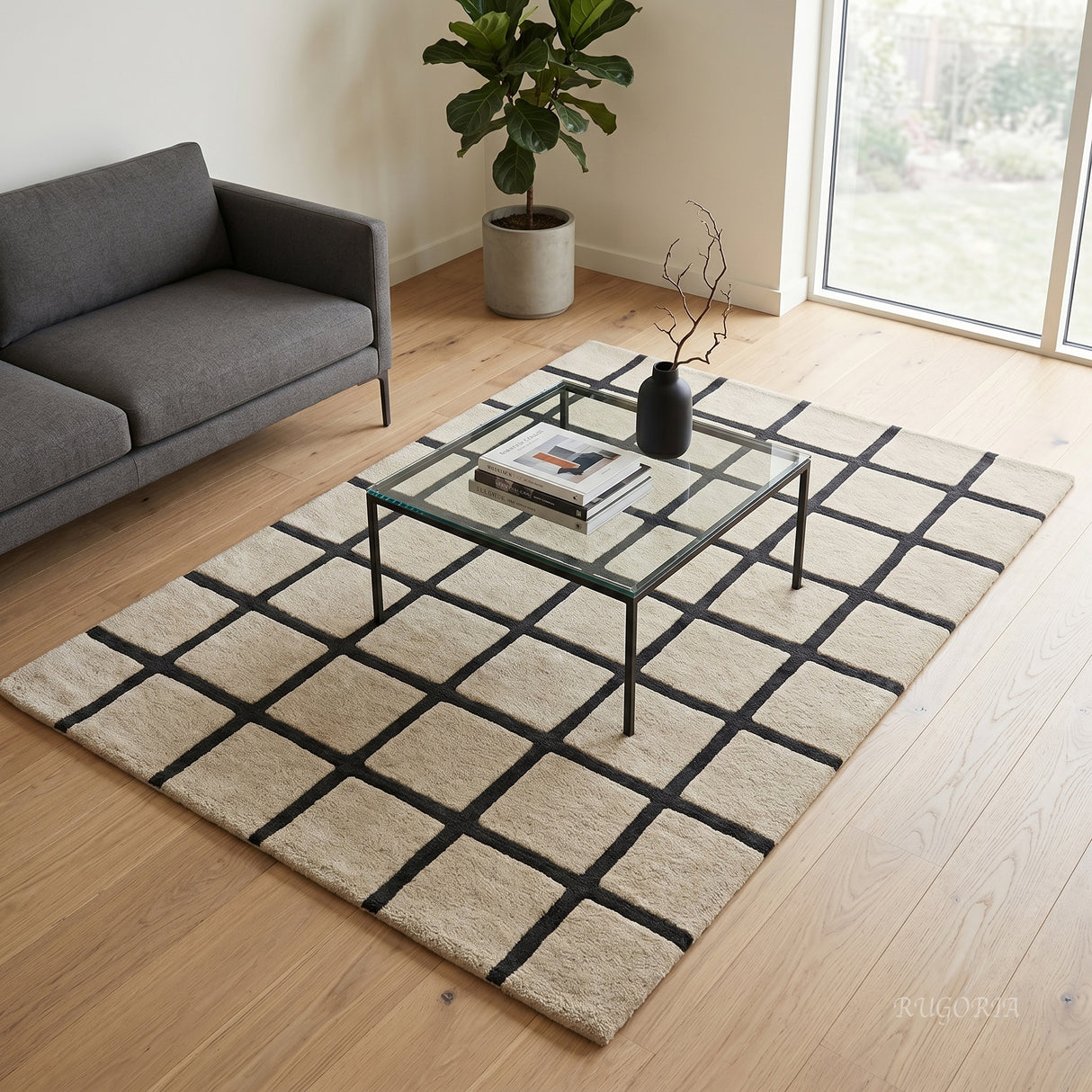 Modern Collection Hand-Tufted Wool Rug, Soft Plush Handmade Carpet