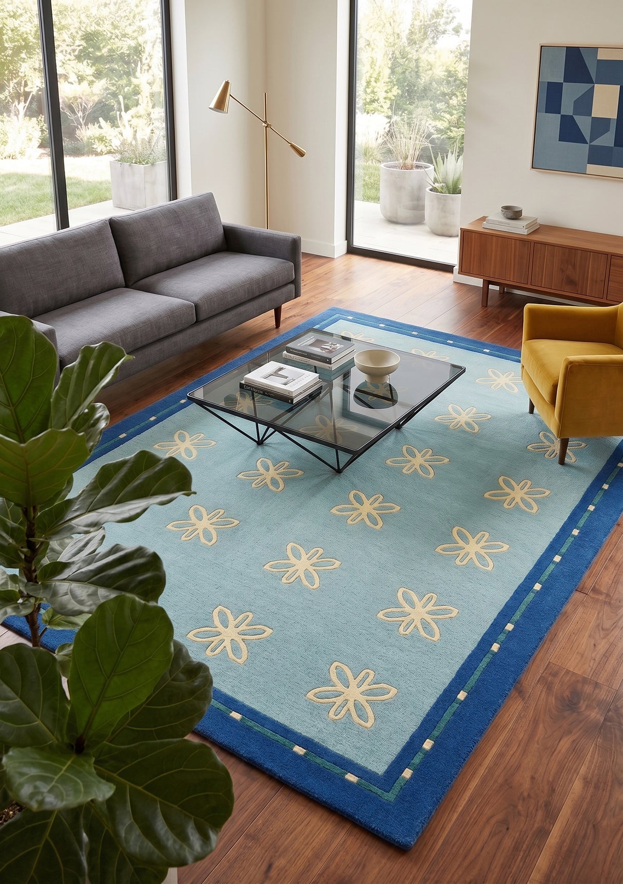 Modern Collection Hand-Tufted Wool Rug, Soft Plush Handmade Carpet