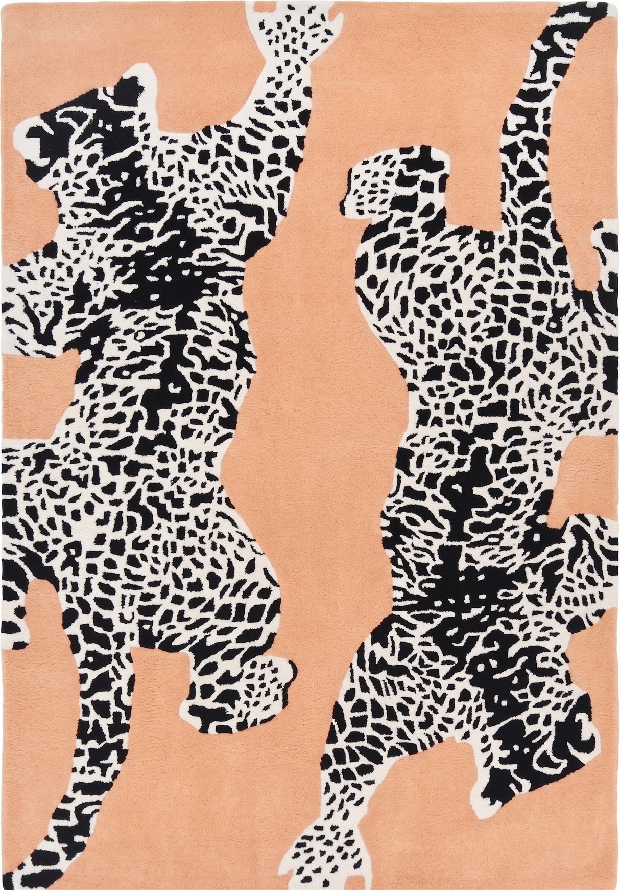 Climbing Jaguar Modern Handmade Wool Area Rug