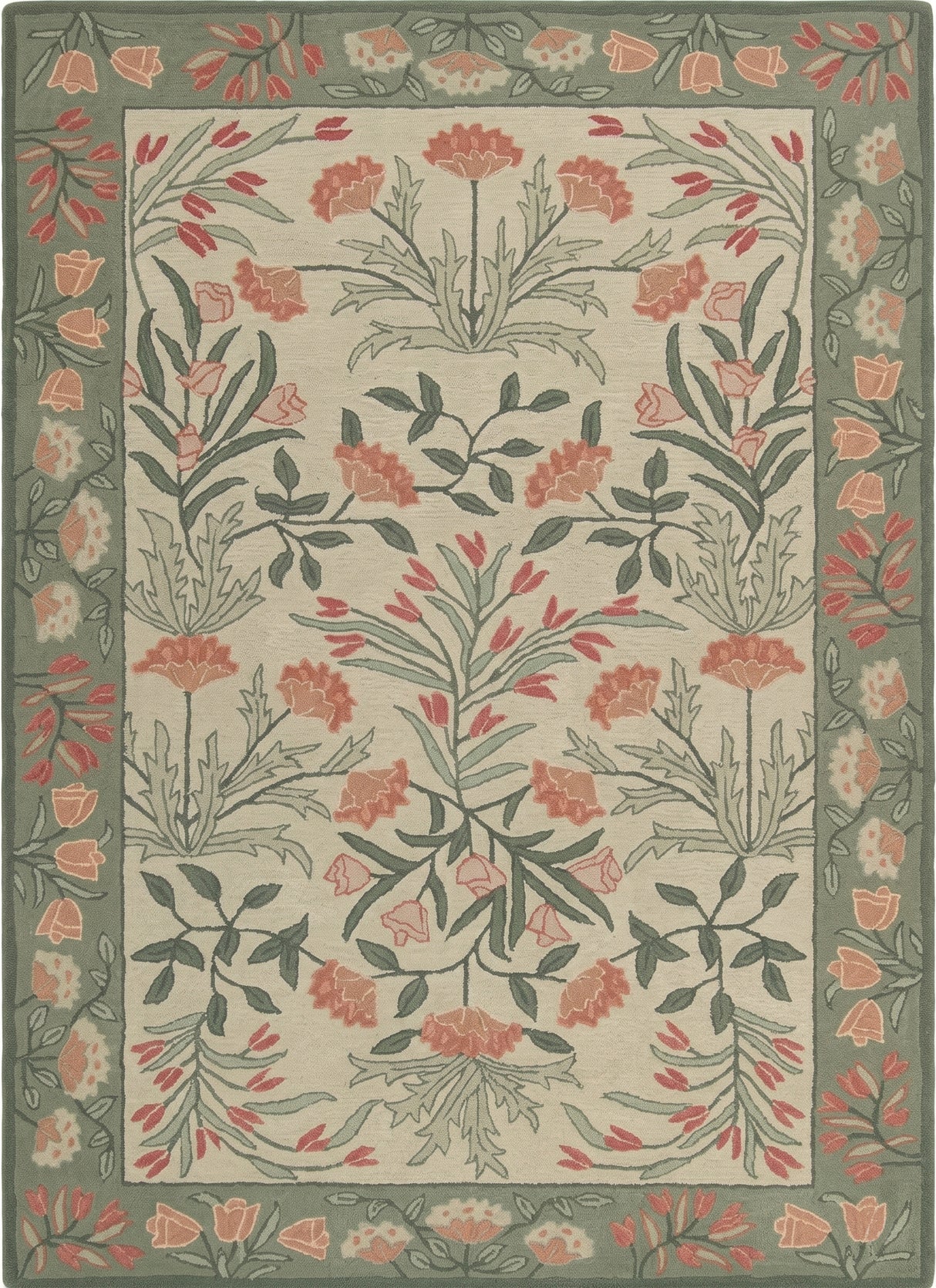 Hand-Tufted Adeline Wool Rug with Traditional Floral Tulip Design