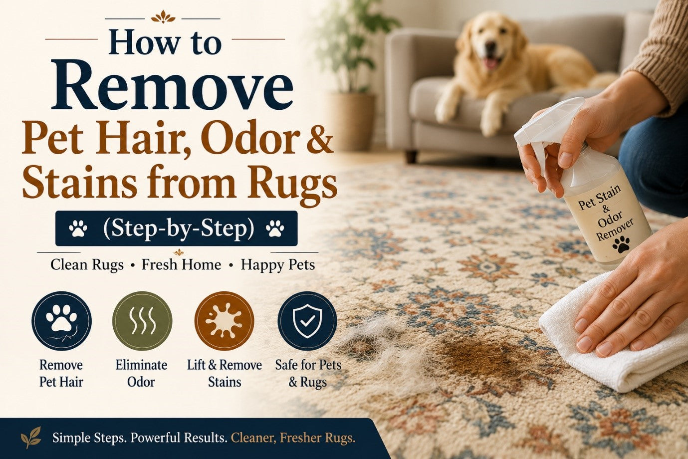 Remove Pet Hair and Stains from Rugs
