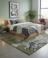 Climbing Jaguar Modern Handmade Wool Area Rug