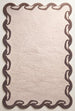 Hand-Tufted Wool Area Rug Scalloped Wave Border,