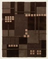 Hand-Tufted Wool Area Rug, Modern Patchwork Geometric Design