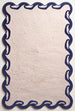 Hand-Tufted Wool Area Rug Scalloped Wave Border,