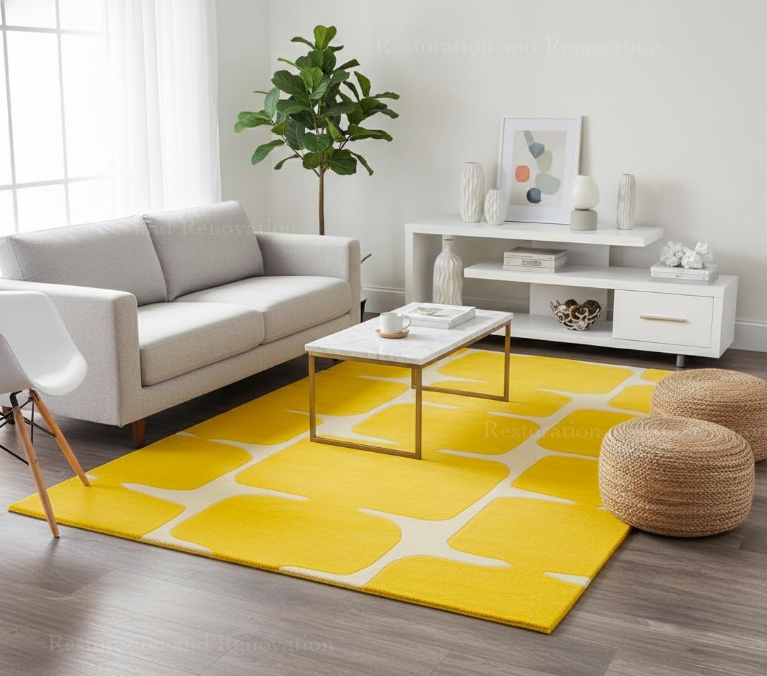 Modern Wool Rug – Hand-Tufted, Soft & Thick | Abstract Geometric Design