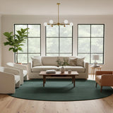 Modern Oval Shape Wool Rug - Irregular Shaped