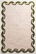 Hand-Tufted Wool Area Rug Scalloped Wave Border,