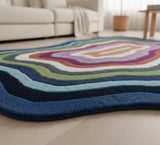 Modern Irregular Shaped Handmade  Premium Wool Area Rug