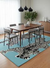 Climbing Jaguar Modern Handmade Wool Area Rug