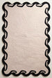 Hand-Tufted Wool Area Rug Scalloped Wave Border,