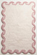Hand-Tufted Wool Area Rug Scalloped Wave Border,