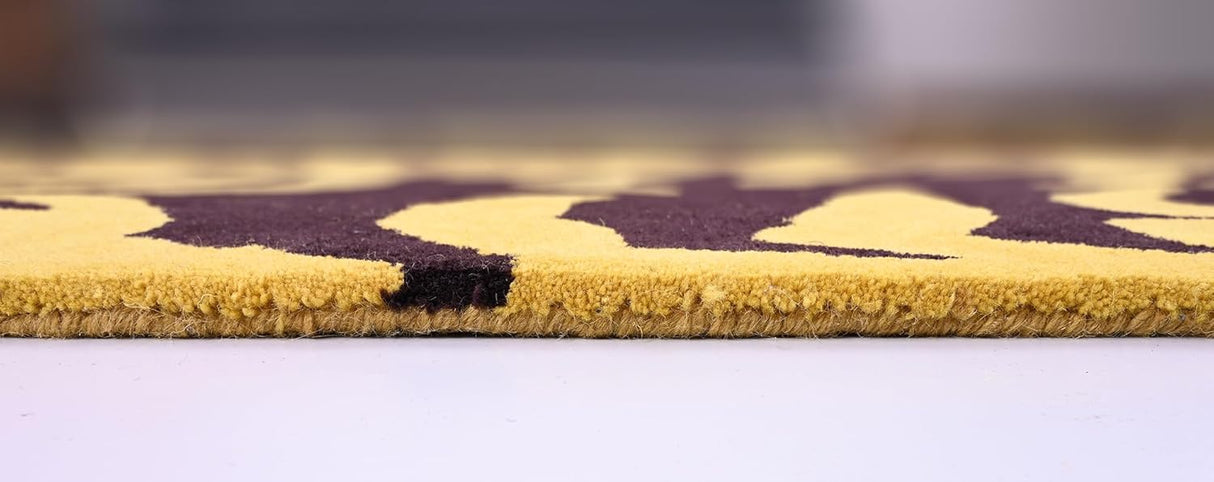 Modern Zebra Print Wool Rug in Black and White