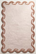 Hand-Tufted Wool Area Rug Scalloped Wave Border,
