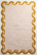 Hand-Tufted Wool Area Rug Scalloped Wave Border,