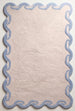 Hand-Tufted Wool Area Rug Scalloped Wave Border,