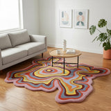 Irregular Shaped Handmade Wool Area Rug