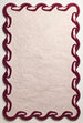 Hand-Tufted Wool Area Rug Scalloped Wave Border,