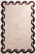Hand-Tufted Wool Area Rug Scalloped Wave Border,