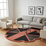 Unique Cutout Circular Wool Rug