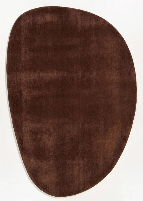 Modern Oval Shape Wool Rug - Irregular Shaped