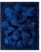 Hand-Tufted Wool Area Rug, 3D Cube Design