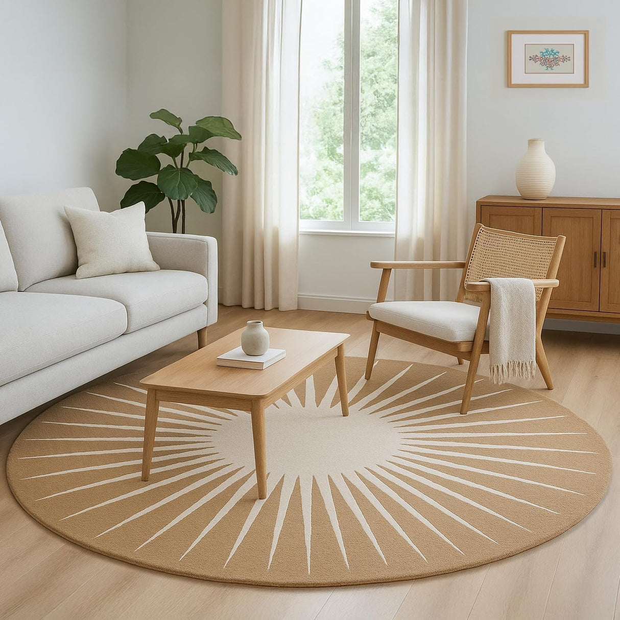 Modern Round Area Rug – Hand-Tufted with 100% New Zealand Wool