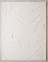 Modern Abstract Hand-Tufted Wool Area Rug Carved High-Low Pattern