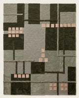 Hand-Tufted Wool Area Rug, Modern Patchwork Geometric Design