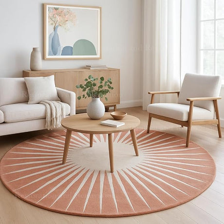 Modern Round Area Rug – Hand-Tufted with 100% New Zealand Wool