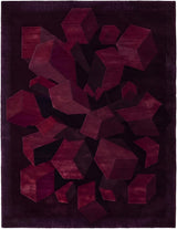 Hand-Tufted Wool Area Rug, 3D Cube Design