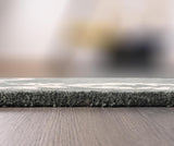 Hand-Tufted Wool Rug - Intricate White Vine Border Carpet