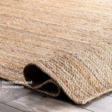 Natural Jute Area Rug – Handwoven with Non-Slip Backing