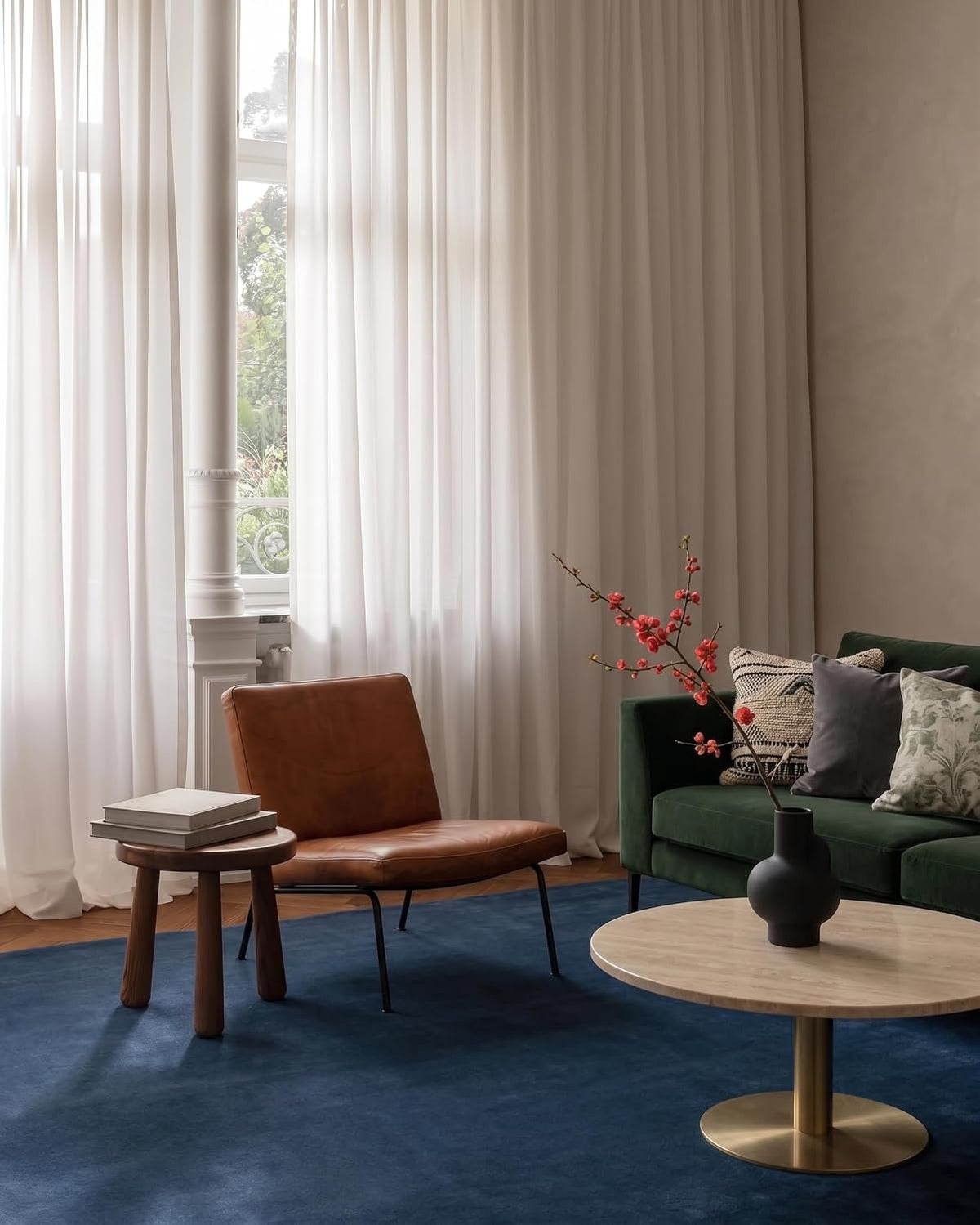 Solid Hand Tufted Wool Area Rug, Soft Plush Carpet