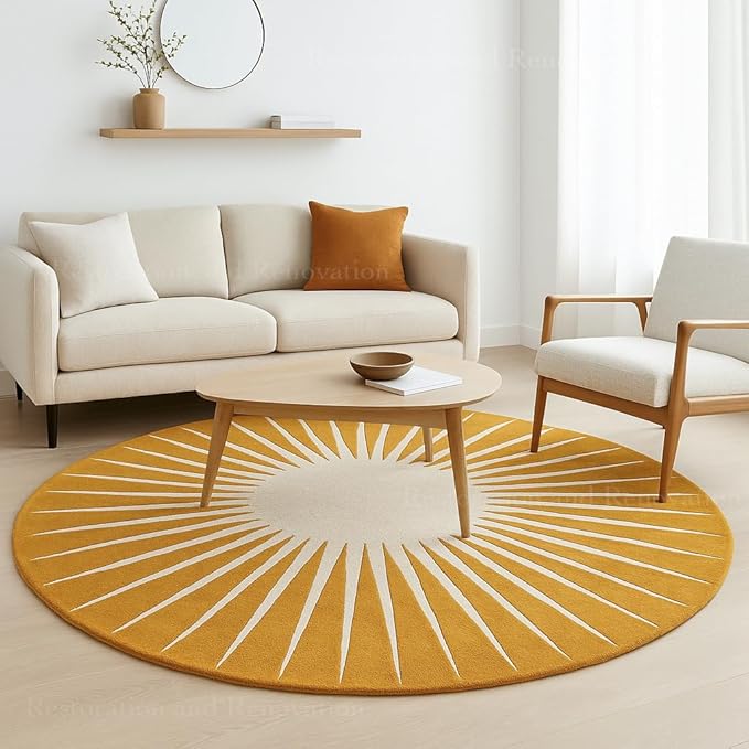 Modern Round Area Rug – Hand-Tufted with 100% New Zealand Wool