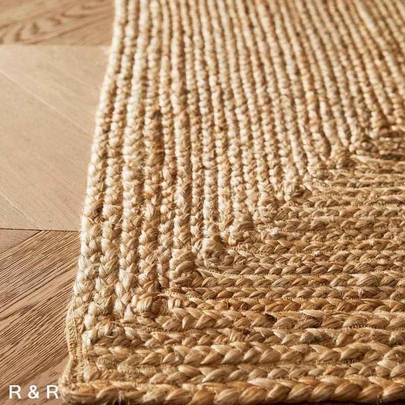 Natural Jute Area Rug – Handwoven with Non-Slip Backing