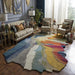 Handmade Irregular Shape Wool Area Rug – Colorful Abstract Tufted Carpet