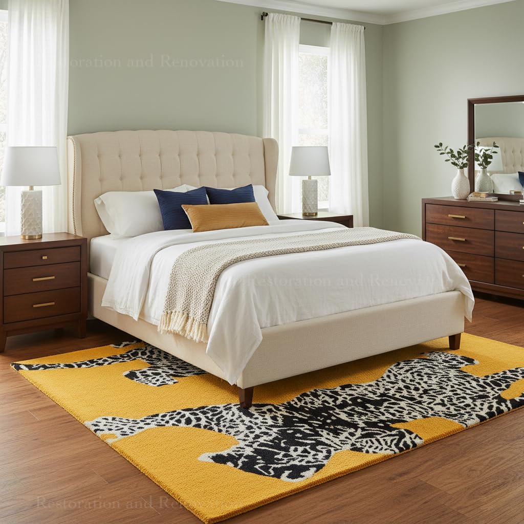 Climbing Jaguar Modern Handmade Wool Area Rug