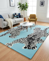 Climbing Jaguar Modern Handmade Wool Area Rug