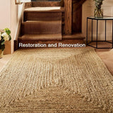 Natural Jute Area Rug – Handwoven with Non-Slip Backing