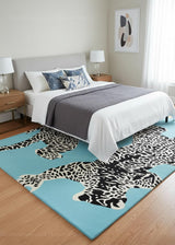 Climbing Jaguar Modern Handmade Wool Area Rug